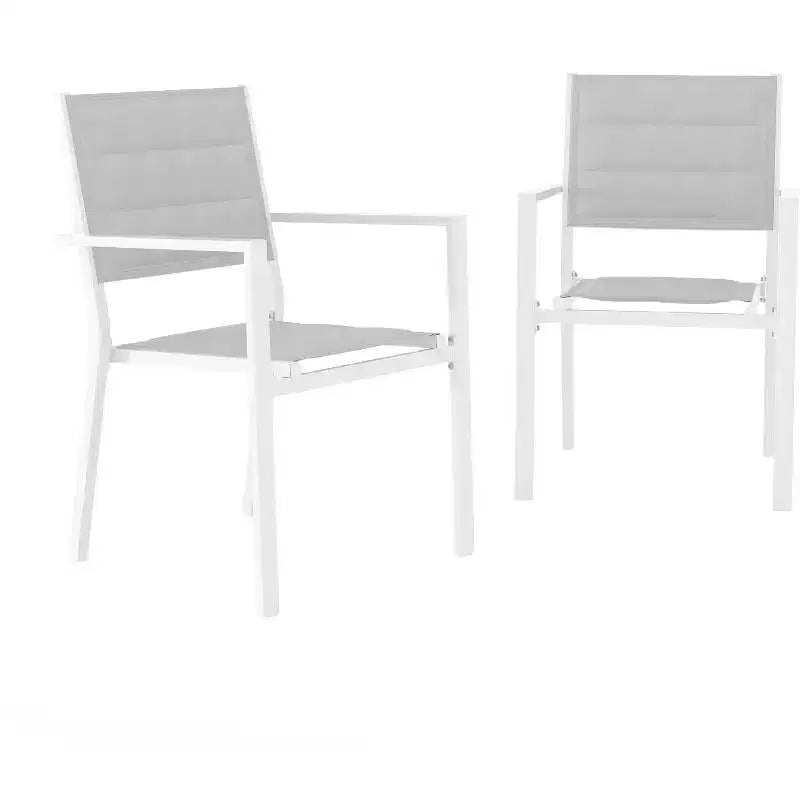 COZONY Ensemble de 4 chaises de salle à manger d'extérieur, chaises de terrasse résistantes aux intempéries avec accoudoirs, cadre en métal pour pelouse, terrasse, balcon et bord de piscine