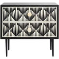 Tessie Bone Inlay 2-Drawer Nighstand - SFV6609 - Bone/Black - Safavieh Couture