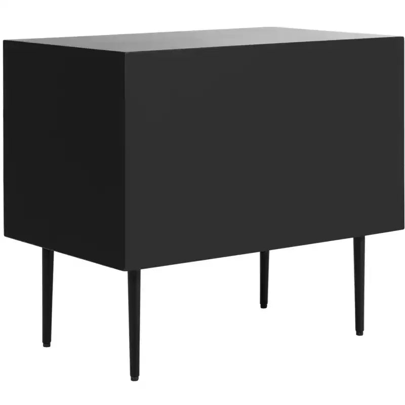Table de chevet Tessie 2 tiroirs avec incrustation en os - SFV6609 - Os/Noir - Safavieh Couture