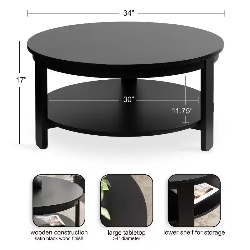Table basse ronde en MDF Foxford Kate and Laurel