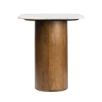 JONATHAN Y Milos 18 Table d'appoint carrée rustique minimaliste en marbre et bois