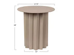 Table d'appoint plissée en métal Storied Home, Beige