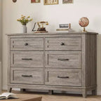 Commode pour Chambre, Commode Moderne en Bois à 6 Tiroirs, Meuble TV, Armoire en Bois, Commodes à 6 Tiroirs pour Chambre Salon