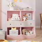 Étagère pour enfants, coffre à jouets de rangement à 3 niveaux, coffre de rangement multifonctionnel pour chambre d'enfant, chambre à coucher, école