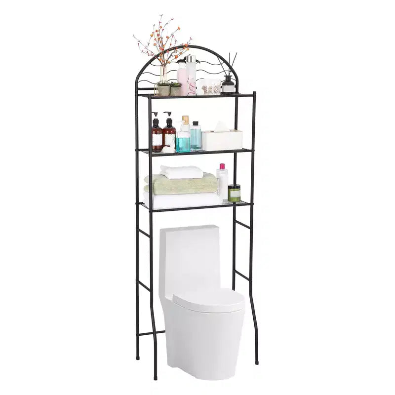 Étagère de salle de bain, Rangement 3 niveaux au-dessus des toilettes - Étagères de rangement en métal robuste pour petits espaces et appartements, gain de place au-dessus des toilettes