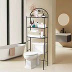 Étagère de salle de bain, Rangement 3 niveaux au-dessus des toilettes - Étagères de rangement en métal robuste pour petits espaces et appartements, gain de place au-dessus des toilettes