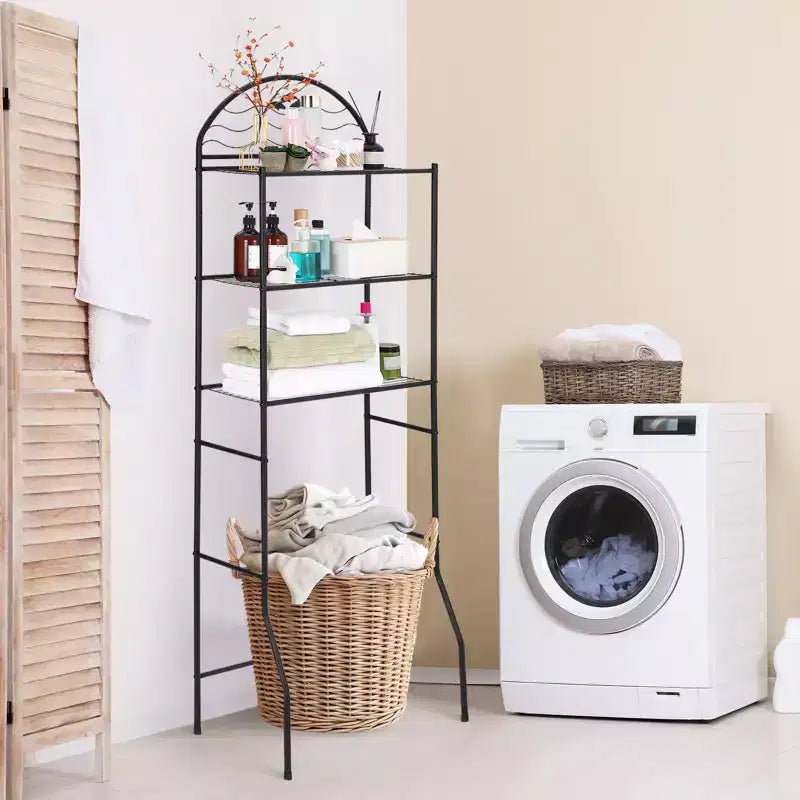 Étagère de salle de bain, Rangement 3 niveaux au-dessus des toilettes - Étagères de rangement en métal robuste pour petits espaces et appartements, gain de place au-dessus des toilettes