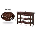 Hostack Console de 106,7 cm avec 2 tiroirs de rangement et 2 étagères pour salon et salle à manger, expresso