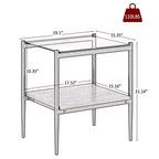 Lot de 2 tables d'appoint modernes avec tiroir - Tables de chevet en MDF grain de bois rustique et plateau en verre trempé pour chambre et salon