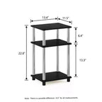 HOMLUX Lot de 2 tables d'appoint à 3 niveaux, table de chevet avec étagère de rangement