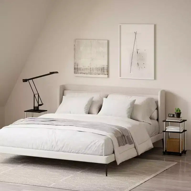HOMLUX Lot de 2 tables d'appoint à 3 niveaux, table de chevet avec étagère de rangement