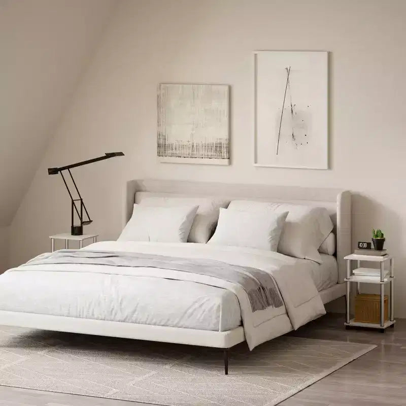 HOMLUX Lot de 2 tables d'appoint à 3 niveaux, table de chevet avec étagère de rangement