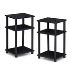 HOMLUX Lot de 2 tables d'appoint à 3 niveaux, table de chevet avec étagère de rangement