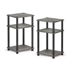 HOMLUX Lot de 2 tables d'appoint à 3 niveaux, table de chevet avec étagère de rangement