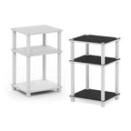 HOMLUX Lot de 2 tables d'appoint à 3 niveaux, table de chevet avec étagère de rangement