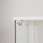 Meuble vitrine Okak avec porte en verre et étagères en acrylique, meuble de rangement avec serrure et roulettes, armoire pour salon, chambre à coucher