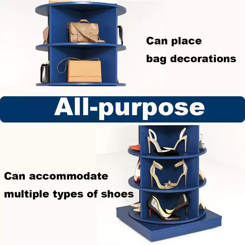 Meuble à chaussures Okak, vitrine avec 6 étagères rotatives à 360°, armoire pour salon, entrée, couloir