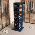 Meuble à chaussures Okak, vitrine avec 6 étagères rotatives à 360°, armoire pour salon, entrée, couloir