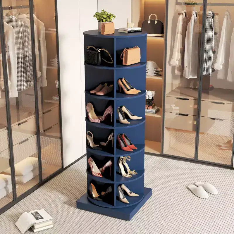 Okak Shoe Cabinet, Display Cabinet with 360 Rotating 6 Shelves,Cabinet for Living Room, Entryway, Hallway