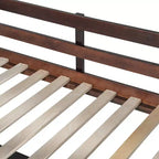 Lit mezzanine double surélevé avec bureau, cadre de lit mezzanine en bois avec étagères de rangement