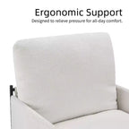 Fauteuil d'appoint blanc avec accoudoirs en bois et coussin amovible
