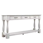 Console Hostack en bois de 160 cm de long avec 3 tiroirs et 1 étagère inférieure pour entrée et couloir, Blanc antique