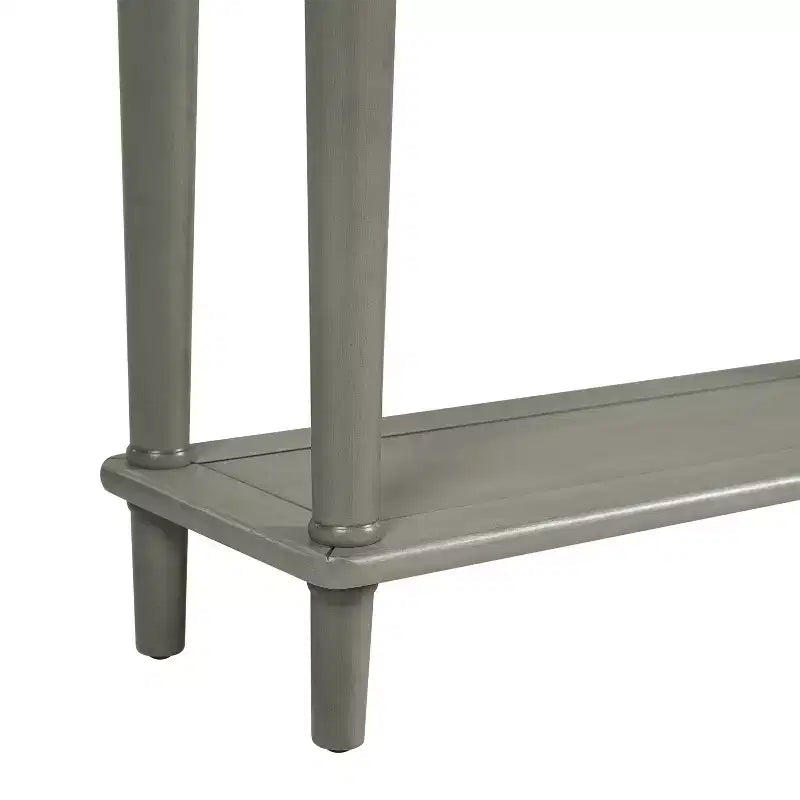Console Rétro Luxystar avec 4 Tiroirs, Étagère Ouverte pour Entrée et Salon, Gris Lavé