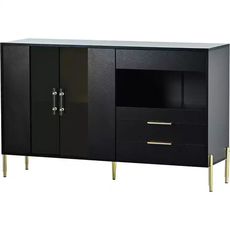 Armoire de rangement moderne avec portes en acrylique, étagères réglables pour cuisine, salle à manger, salon, couloir, bureau à domicile, organiseur spacieux