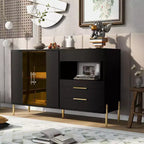 Armoire de rangement moderne avec portes en acrylique, étagères réglables pour cuisine, salle à manger, salon, couloir, bureau à domicile, organiseur spacieux