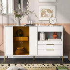Armoire de rangement moderne avec portes en acrylique, étagères réglables pour cuisine, salle à manger, salon, couloir, bureau à domicile, organiseur spacieux