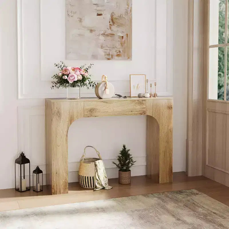 GustoWave Table console de ferme de 47 pouces, longue table d'entrée en bois derrière un canapé, meuble de couloir facile à assembler pour les salons