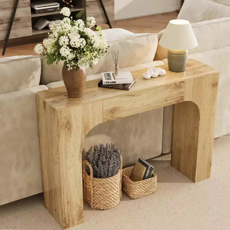 GustoWave Table console de ferme de 47 pouces, longue table d'entrée en bois derrière un canapé, meuble de couloir facile à assembler pour les salons