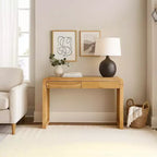 Console Royal Hampton | Plateau de 43 po de large | Bois d'acacia naturel fait à la main | Rangement à deux tiroirs