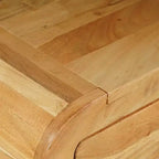 Console Royal Hampton | Plateau de 43 po de large | Bois d'acacia naturel fait à la main | Rangement à deux tiroirs