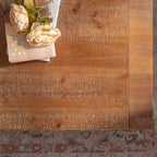 Table basse rectangulaire CLIHOME en bois massif, grande table basse rustique à 2 niveaux avec étagère de rangement, pour bureau et appartement