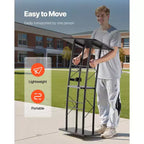Support de pupitre VEVOR, lutrin métallique de 119 cm, pupitre debout incurvé avec large surface de lecture, compartiment de rangement ouvert, butée de livre, noir