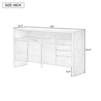 Buffet Luxystar moderne 60 avec étagère ouverte et tiroirs de rangement, bleu marine