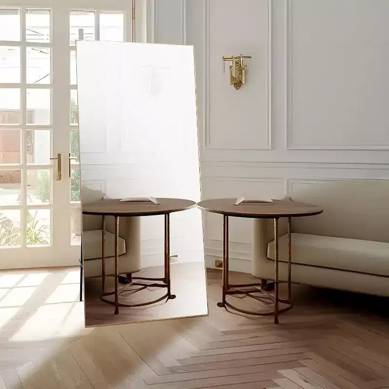 Miroir sur pied 76x34, miroir intégral pour chambre ou vestiaire, peut être autonome, suspendu ou appuyé contre le mur