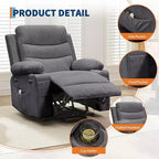 Fauteuil inclinable électrique surdimensionné GustoWave avec massage et chaleur pour personnes âgées, grand fauteuil inclinable, canapé inclinable individuel.