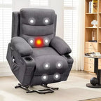 Fauteuil inclinable électrique surdimensionné GustoWave avec massage et chaleur pour personnes âgées, grand fauteuil inclinable, canapé inclinable individuel.