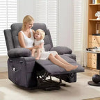Fauteuil inclinable électrique surdimensionné GustoWave avec massage et chaleur pour personnes âgées, grand fauteuil inclinable, canapé inclinable individuel.