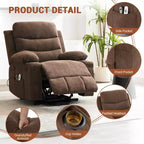 Fauteuil inclinable électrique surdimensionné GustoWave avec massage et chaleur pour personnes âgées, grand fauteuil inclinable, canapé inclinable individuel.