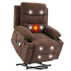 Fauteuil inclinable électrique surdimensionné GustoWave avec massage et chaleur pour personnes âgées, grand fauteuil inclinable, canapé inclinable individuel.