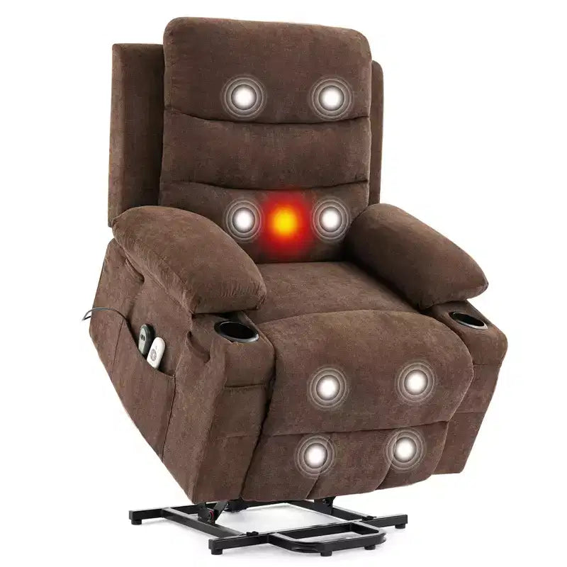 Fauteuil inclinable électrique surdimensionné GustoWave avec massage et chaleur pour personnes âgées, grand fauteuil inclinable, canapé inclinable individuel.