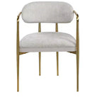 GDFStudio Felix Fauteuil Moderne Capitonnage Chenille avec Structure Métallique Dorée (Lot de 2)
