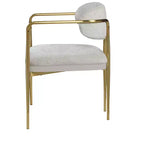 GDFStudio Felix Fauteuil Moderne Capitonnage Chenille avec Structure Métallique Dorée (Lot de 2)