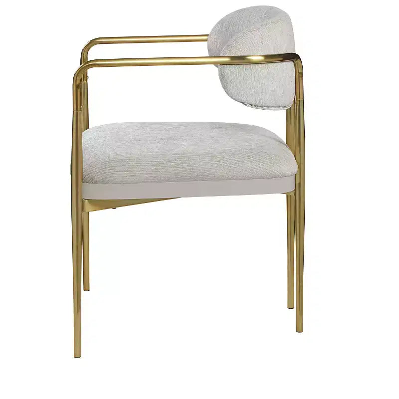 GDFStudio Felix Fauteuil Moderne Capitonnage Chenille avec Structure Métallique Dorée (Lot de 2)