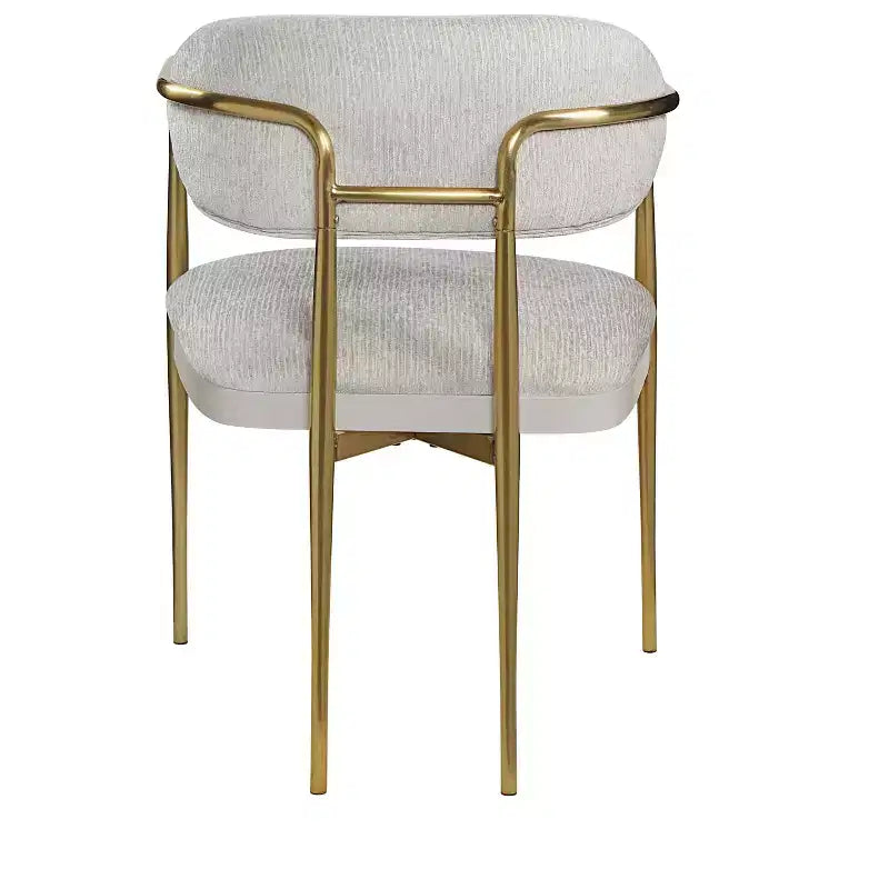GDFStudio Felix Fauteuil Moderne Capitonnage Chenille avec Structure Métallique Dorée (Lot de 2)