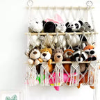 TROPOW Organisateur pour animaux en peluche, en macramé bohème, filet, pour chambre d'enfant, salle de jeux, chambre à coucher
