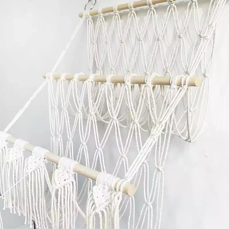 TROPOW Organisateur pour animaux en peluche, en macramé bohème, filet, pour chambre d'enfant, salle de jeux, chambre à coucher